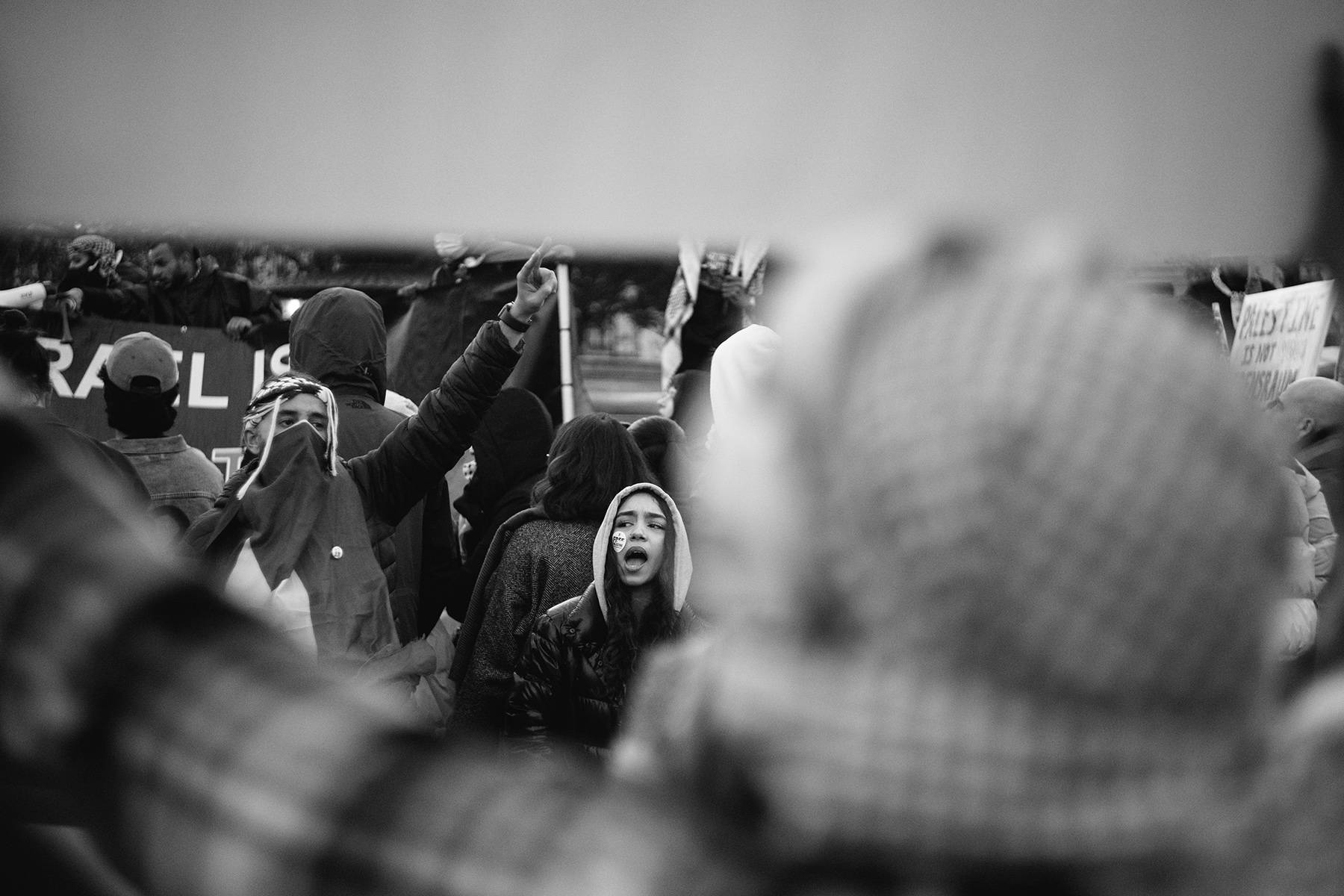 Street photograph by Athanasios Pappas during peace demonstrations for Palestine. 4th of series