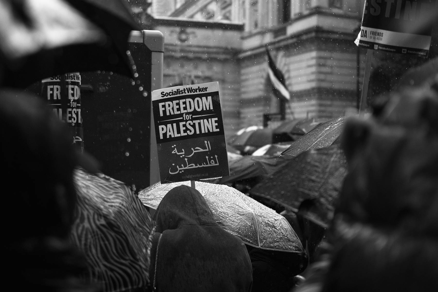 Street photograph by Athanasios Pappas during peace demonstrations for Palestine. 10th of series