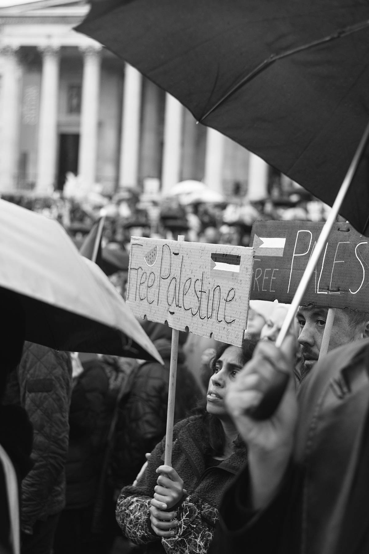 Street photograph by Athanasios Pappas during peace demonstrations for Palestine. 9th of series