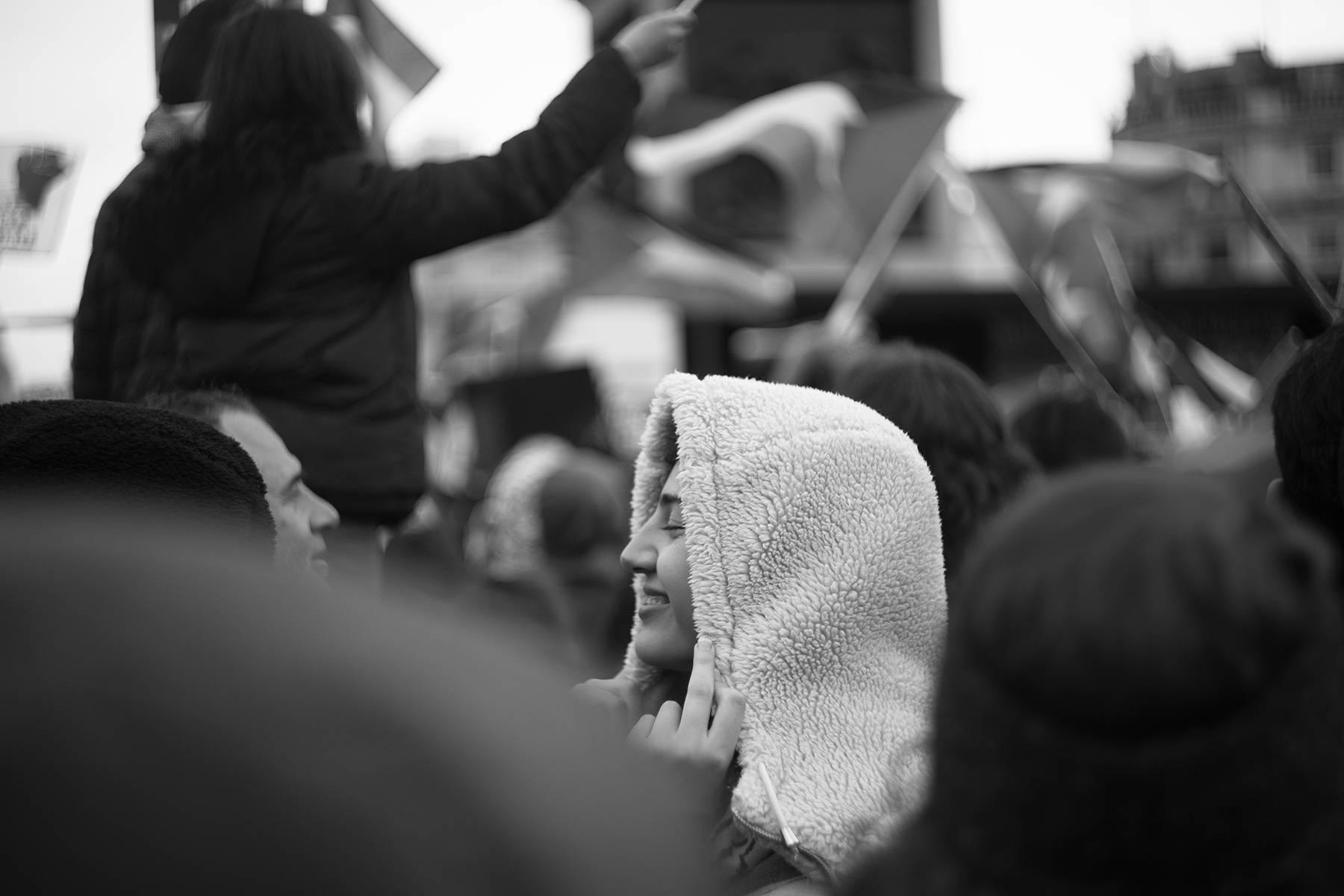 Street photograph by Athanasios Pappas during peace demonstrations for Palestine. 7th of series