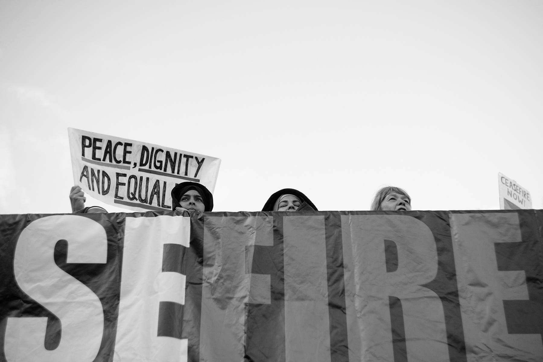 Street photograph by Athanasios Pappas during peace demonstrations for Palestine. 2nd of series