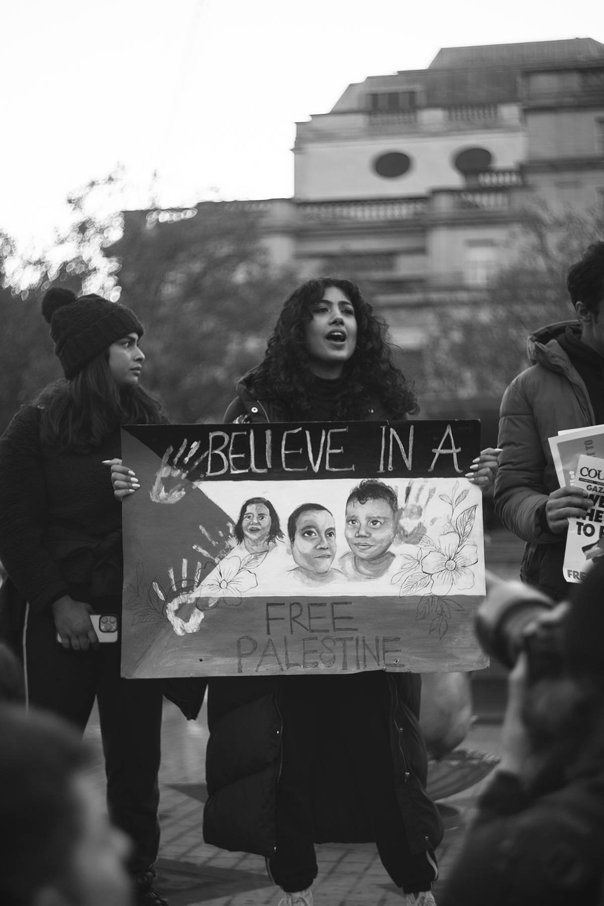 Street photograph by Athanasios Pappas during peace demonstrations for Palestine. 5th of series