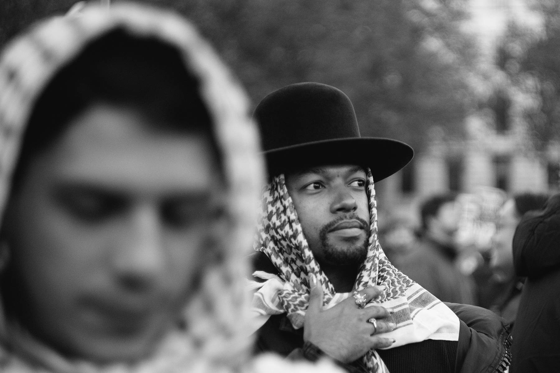 Street photograph by Athanasios Pappas during peace demonstrations for Palestine. 8th of series